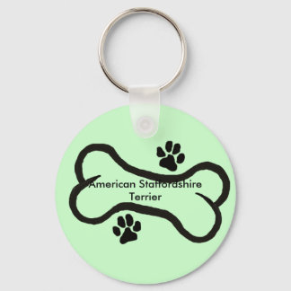 American Staffordshire Terrier Bone N Paws Key Ring