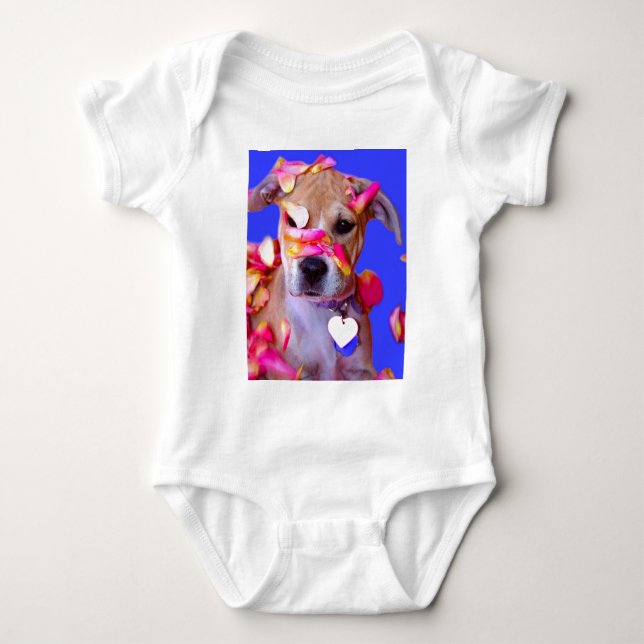 American Staffordshire Terrier Boxer Mix Puppy Dog Baby Bodysuit (Front)