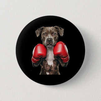 American Staffordshire Terrier Boxing  6 Cm Round Badge