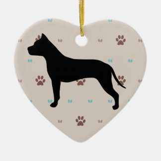 American Staffordshire Terrier Ceramic Tree Decoration