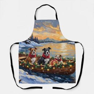 American Staffordshire Terrier Christmas Boat Apron