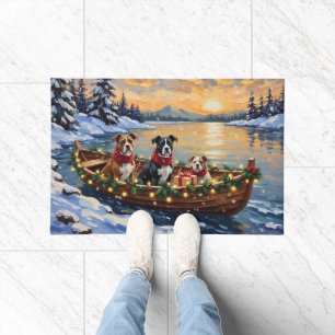 American Staffordshire Terrier Christmas Boat Doormat