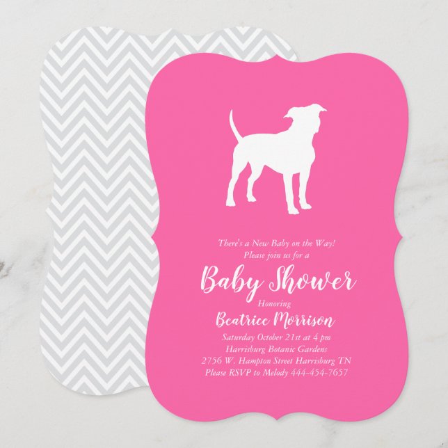 American Staffordshire Terrier Dog Baby Shower Invitation (Front/Back)