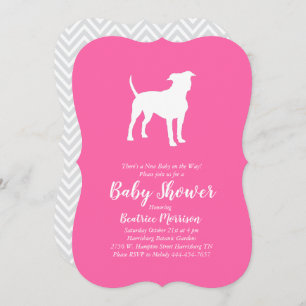 American Staffordshire Terrier Dog Baby Shower Invitation