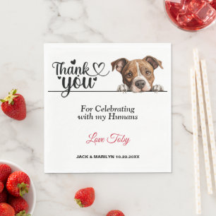 American Staffordshire Terrier Dog Photo Wedding Napkin