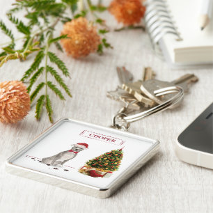 American Staffordshire Terrier Funny Christmas Dog Key Ring