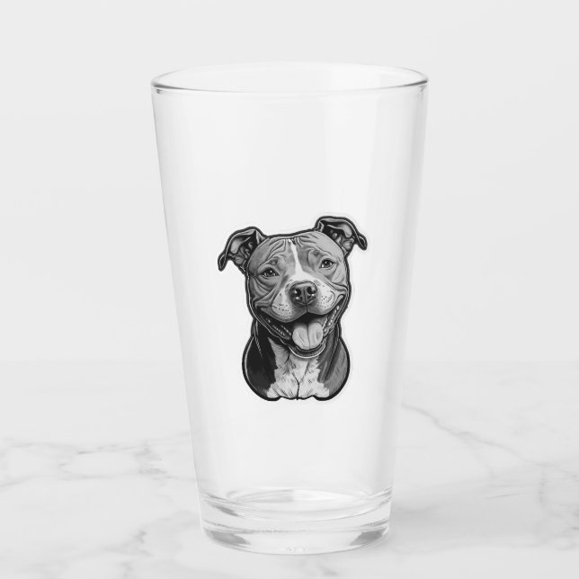 American Staffordshire Terrier Glass (Front)