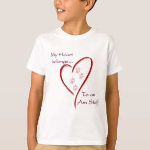 American Staffordshire Terrier Heart Belongs T-Shirt