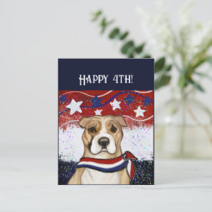 AMERICAN STAFFORDSHIRE TERRIER HOLIDAY POSTCARD