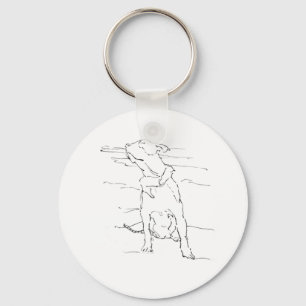 American Staffordshire Terrier Illustration Key Ring