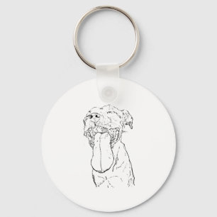 American Staffordshire Terrier Illustration Key Ring