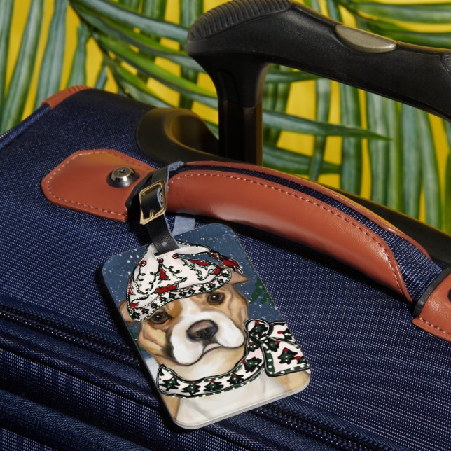 AMERICAN STAFFORDSHIRE TERRIER   LUGGAGE TAG (Front Insitu 1)