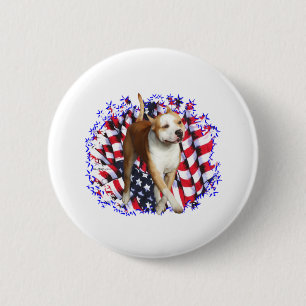 American Staffordshire Terrier Patriot 6 Cm Round Badge