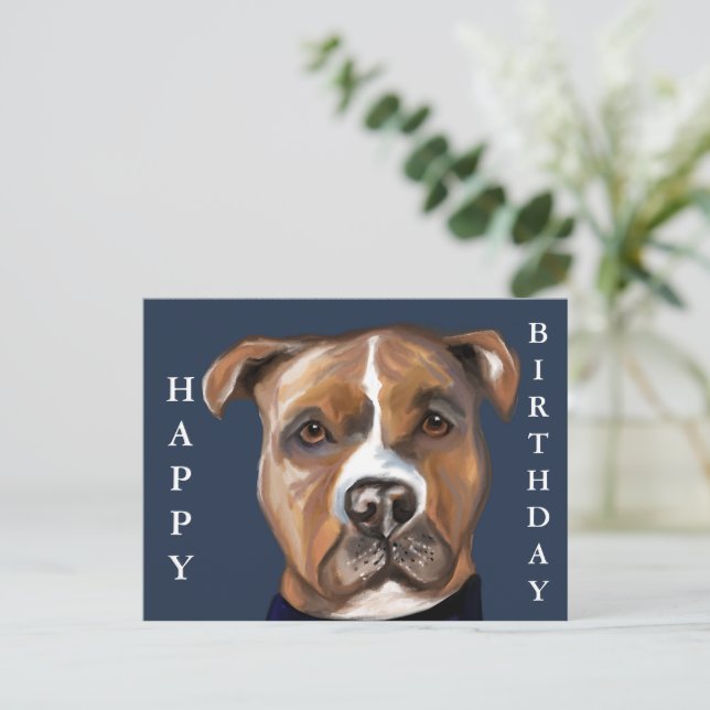 AMERICAN STAFFORDSHIRE TERRIER  POSTCARD (Standing Front)