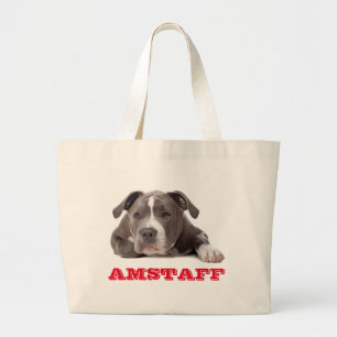 American Staffordshire Terrier Puppy Dog - Amstaff Large Tote Bag