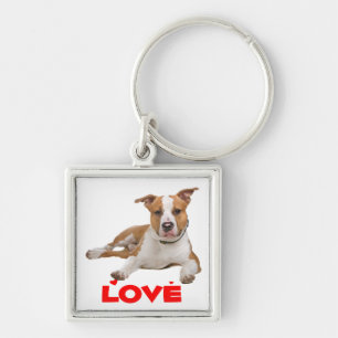 American Staffordshire Terrier  Puppy Dog Key Ring