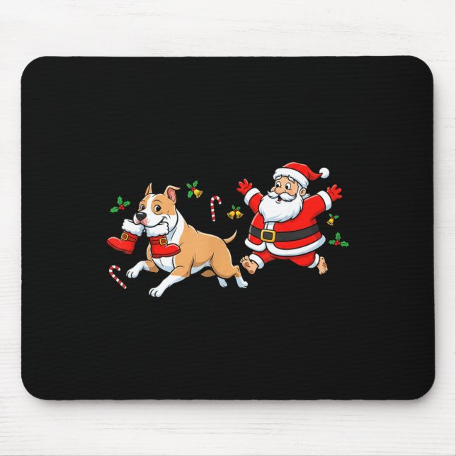 American Staffordshire Terrier Santa Claus Boots C Mouse Pad (Front)