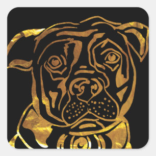 AMERICAN STAFFORDSHIRE TERRIER SQUARE STICKER