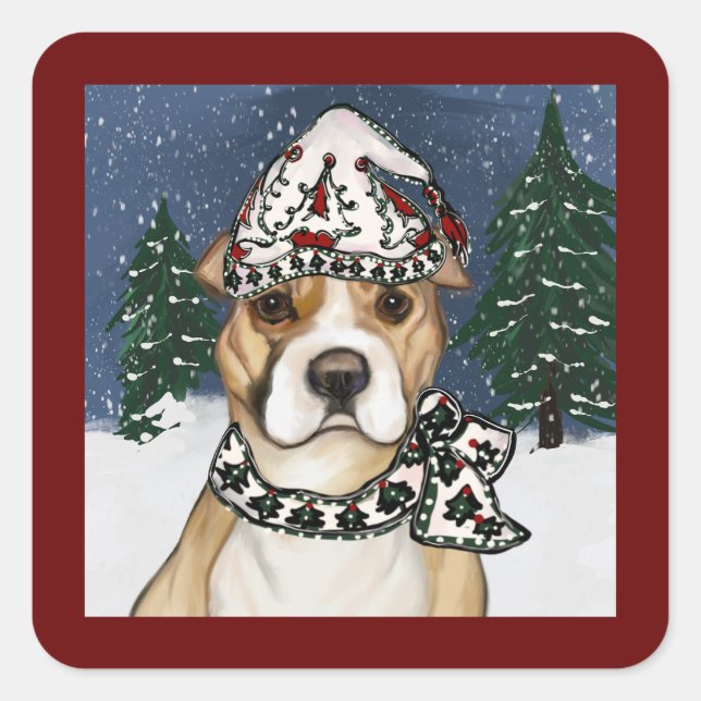 AMERICAN STAFFORDSHIRE TERRIER       SQUARE STICKER (Front)