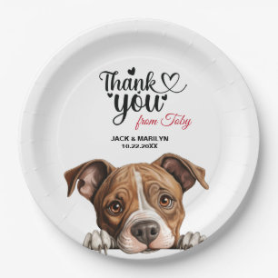 American Staffordshire Terrier Wedding Paper Plate