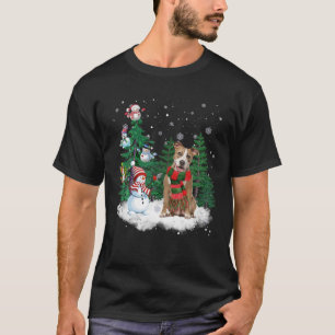 American Staffy Dog Christmas Snowman Xmas Tree Pa T-Shirt
