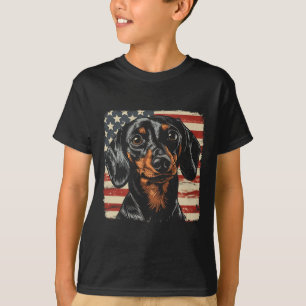 American Star Stripes 4th Of July Dachshund Dog T-Shirt