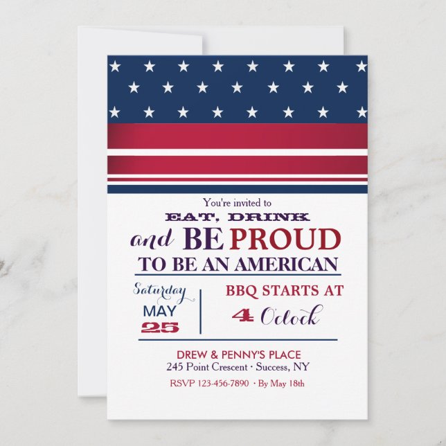 American Stars Invitation (Front)