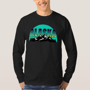 American State Alaska Sun Moon Mountain Nature Hik T-Shirt