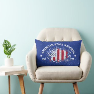 American State National Peace Flag Splat Eas 1776  Lumbar Cushion