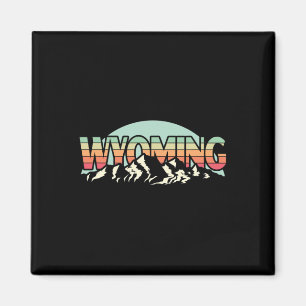 American State Wyoming - Vintage Mountain Nature H Magnet