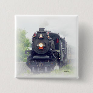 american steamtrain 15 cm square badge