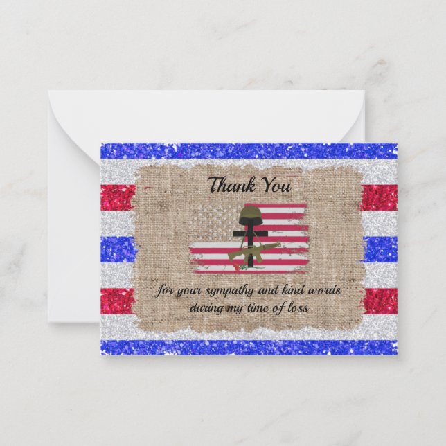 American Striped Thank You Card (Front)