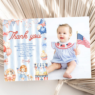 American Stripes Girl Birthday Party Invitation