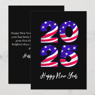 American style simple happy new years cards 2025