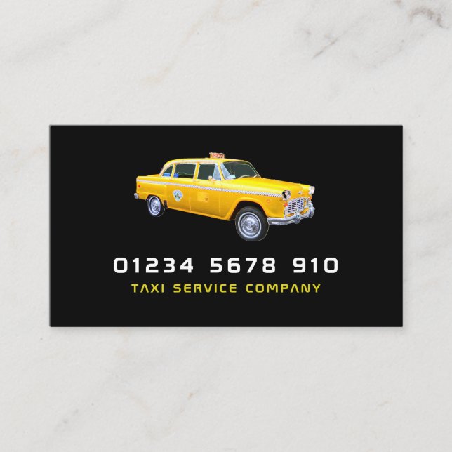American Style Taxi Cab, Price List Business Card (Front)
