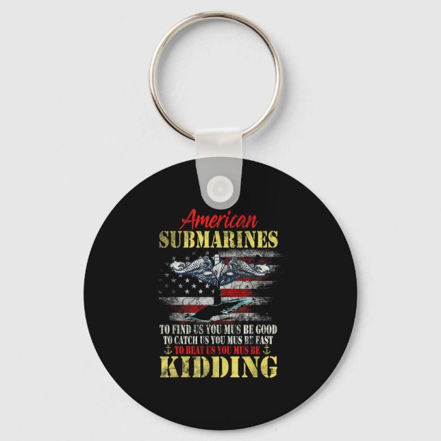 American Submarines Veteran Kidding Silent Service Key Ring (Front)