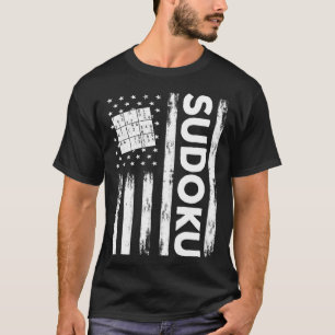 American Sudoku Puzzle Outfit USA Flag T-Shirt