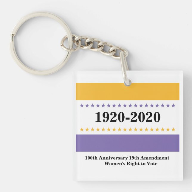 American Suffrage Victory Flag Women Vote Key Ring (Front)