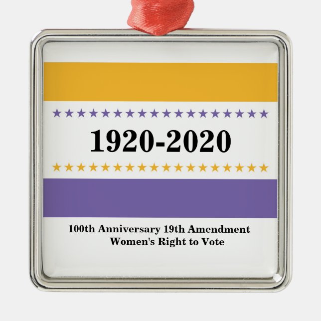 American Suffrage Victory Flag Women Vote Metal Tree Decoration (Front)