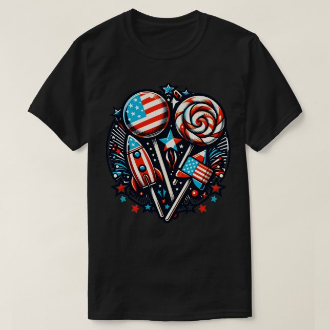 American Summer Vibes 4th of July Celebrations wit T-Shirt (Design Front)