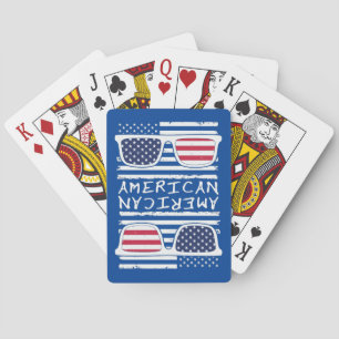 AMERICAN SUNGLASSES funny July 4th Playing Cards