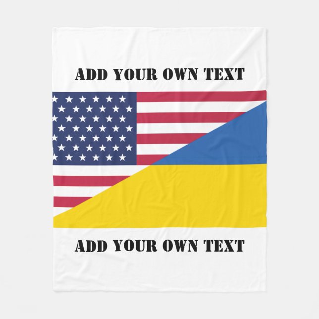 American support toward Ukraine Throw Pillow Fleece Blanket (Front)