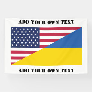 American support towards Ukraine Throw Pillow Banner