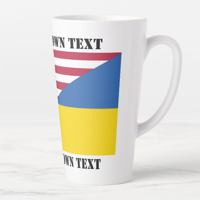 American support towards Ukraine Throw Pillow Latte Mug (Right)
