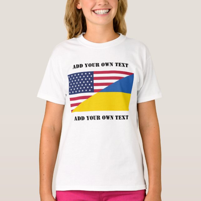 American support towards Ukraine Throw Pillow T-Shirt (Front)