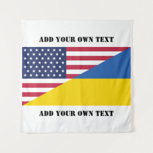 American support towards Ukraine Throw Pillow Tapestry