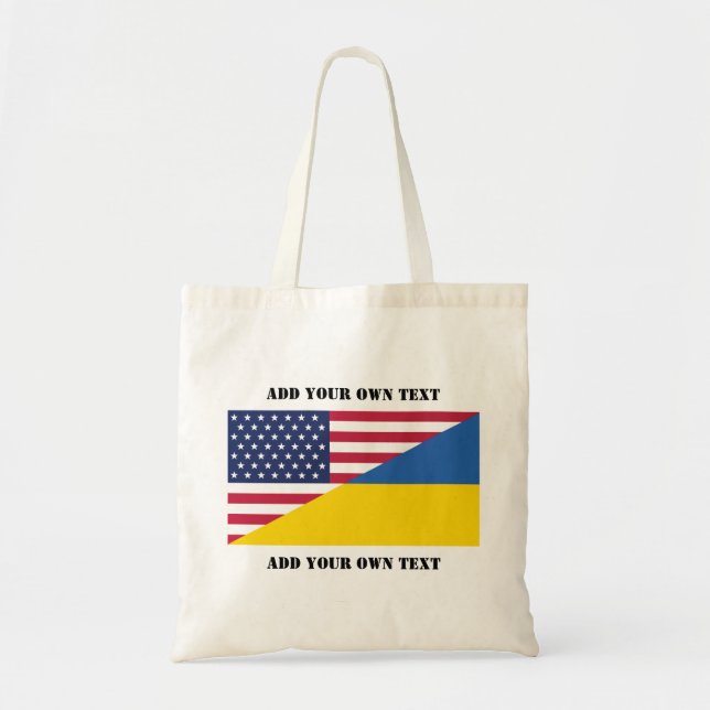 American support towards Ukraine Throw Pillow Tote Bag (Front)