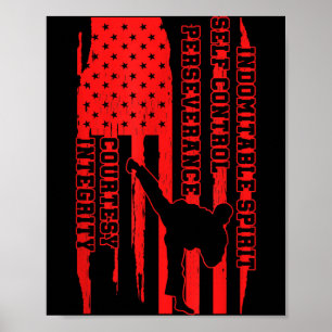 American Taekwondo USA Martial Arts Artist Team Poster