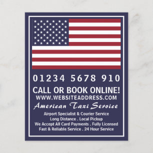 American Taxi Firm Flag with Price List Flyer