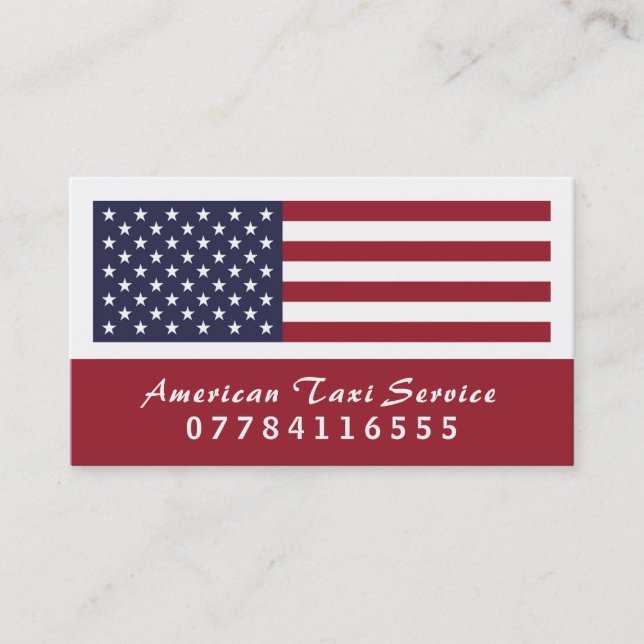 American Taxi Flag Business Card (Front)